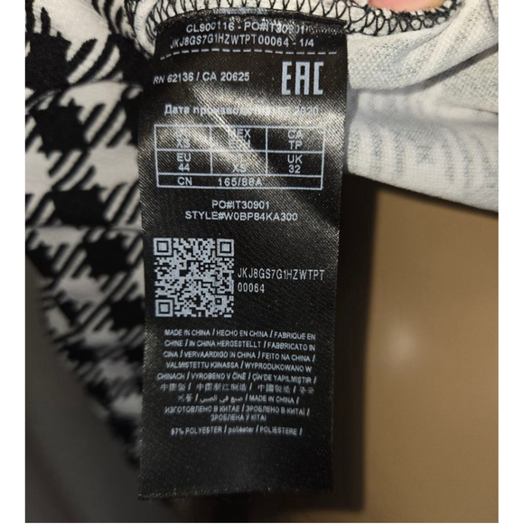 Guess | Checked Black and White | Top | Size X SMALL - Picture 7 of 8